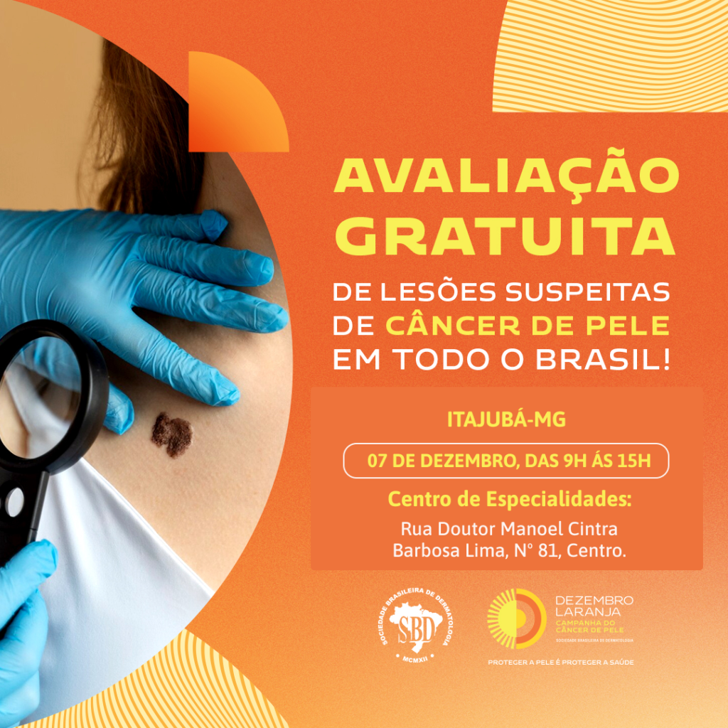 Avaliação gratuita de câncer de pele em Itajubá-MG, Dra. Vivian Lopes.